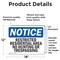 Signmission Restricted Residential Area No Hunting Or OSHA Notice Sign, Vinyl Decal, 18in W x 12in L, 2PK OS-2PACK-NS-D-1218-L-18091 - alternate 2